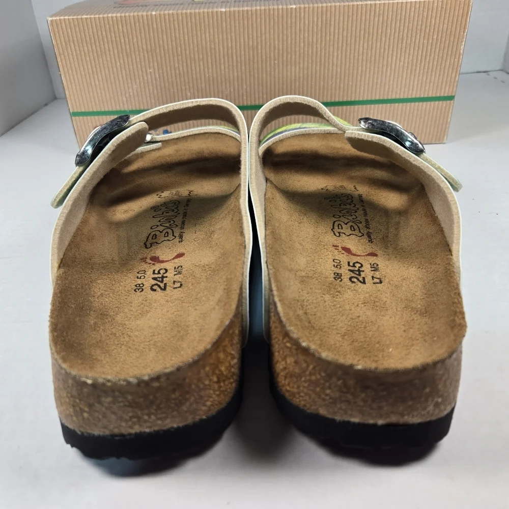 Birkenstock Birki's Santiago Brazil Flag Sandals EU38 Narrow US W7 M5